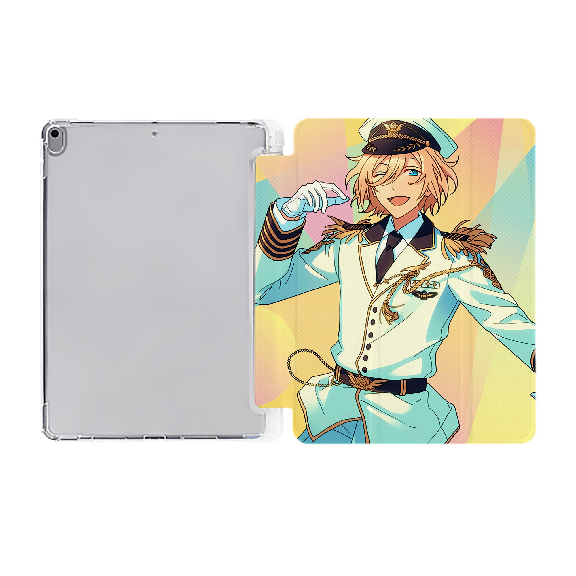 （画像用） あんさんぶるスターズ! Ensemble Stars IPad ケース ペン収納付き 三つ折りスタンド PUレザー×シリコン 対応機種9.5/10.5/10.9インチ
